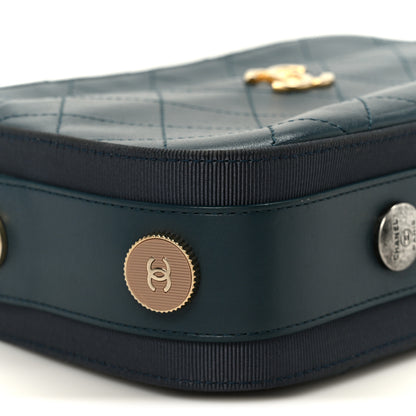Chanel Calfskin Grosgrain Stitched Button Up Camera Case Green 19 of 21