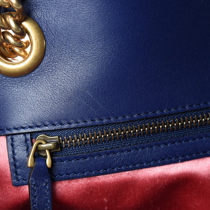 Gucci Velvet Matelasse Medium GG Marmont Shoulder Bag Cobalt Blue 8 of 15