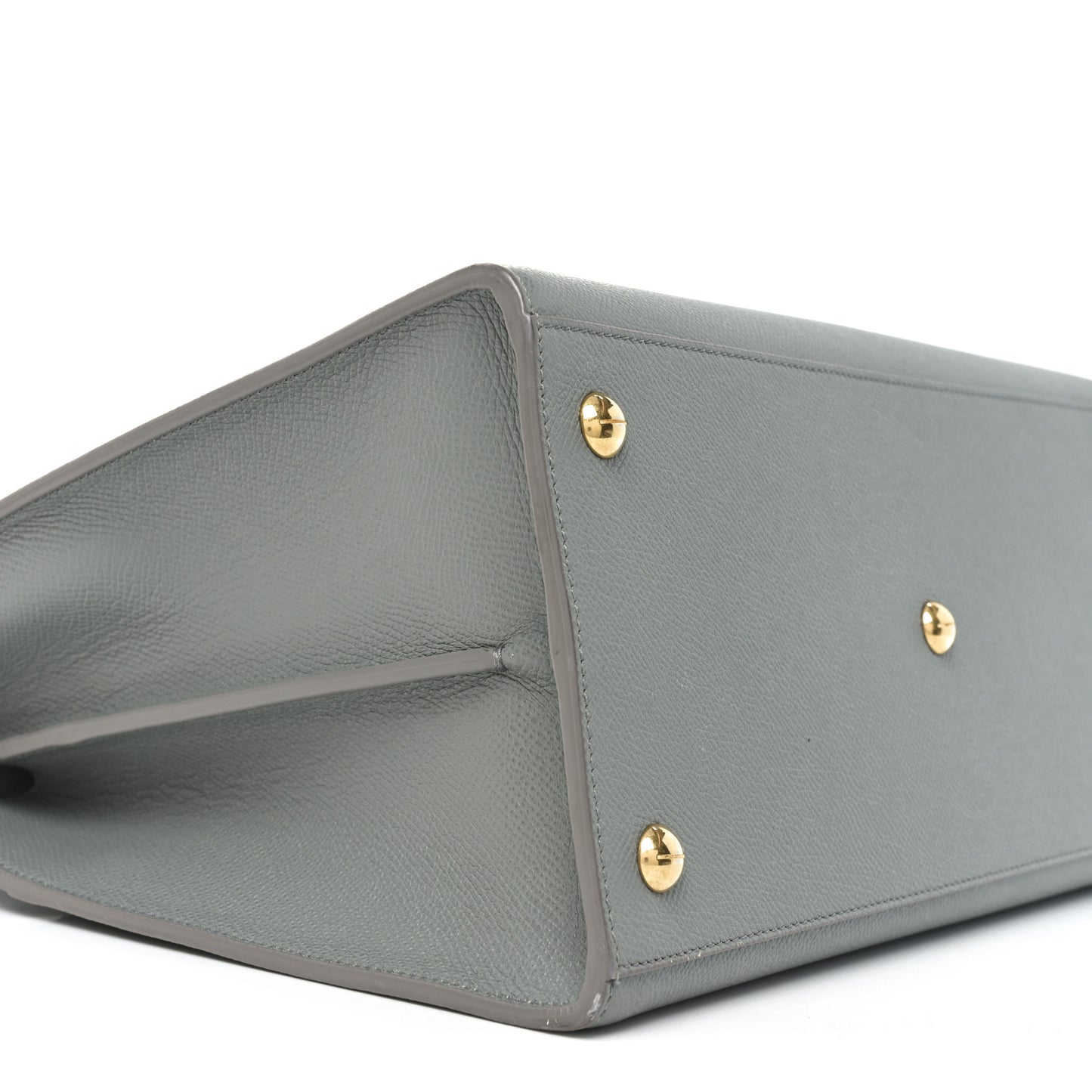 Grained Calfskin Large St. Honore Tote Grey Stone