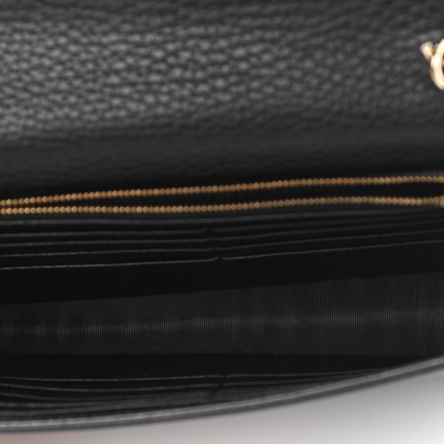 Dollar Calfskin Interlocking G Chain Wallet Black