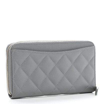 Chanel Caviar Quilted Small Gusset Zip Around Wallet Grey 3 of 8