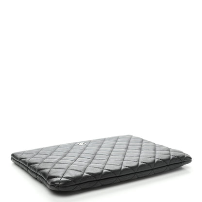 Chanel Lambskin Quilted Medium Cosmetic Case Black 4 of 8