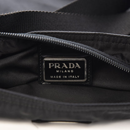 Prada Nylon Flat Messenger Bag Black 7 of 11