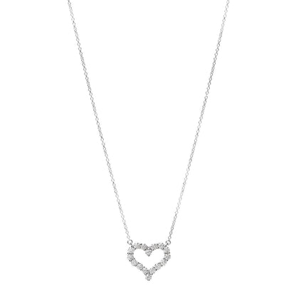 Tiffany Platinum Diamond Small Heart Pendant Necklace 1 of 5