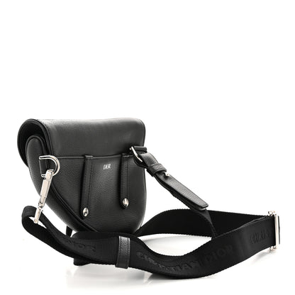 Christian Dior Grained Calfskin Mens Mini Saddle Bag Black 3 of 10