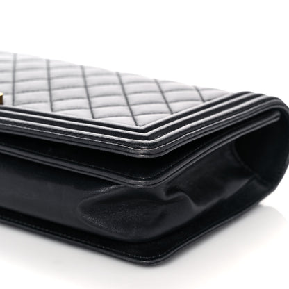 Chanel Lambskin Quilted Boy Flap Clutch Black 10 of 15