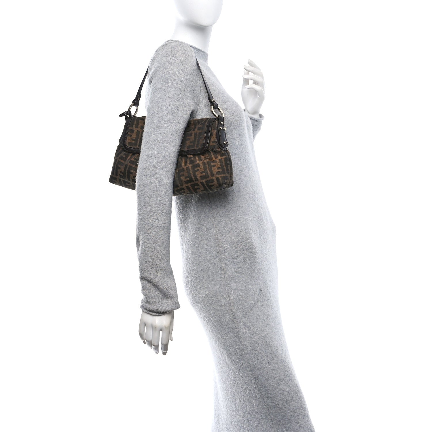 Fendi Zucca Small Chef Shoulder Bag Tobacco 2 of 10