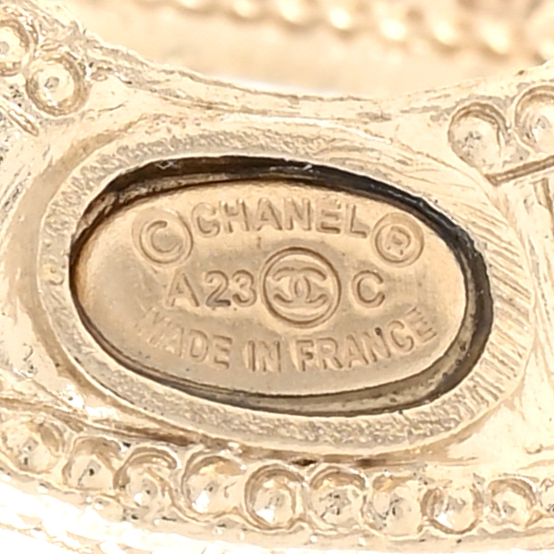 Chanel Metal Crystal Rainbow Cha-Nel Logo Drop Earrings Multicolor Gold 4 of 5
