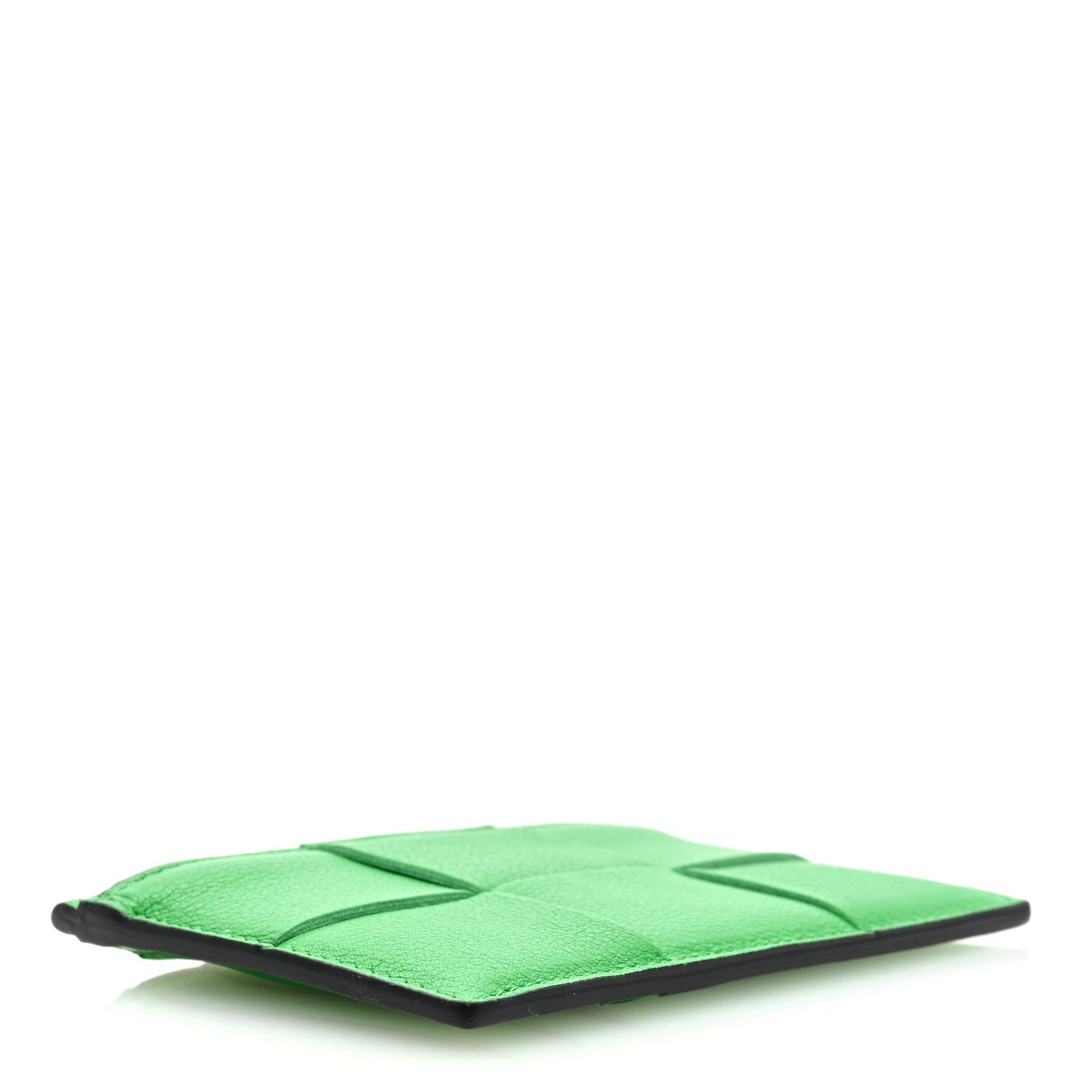 Nappa Calfskin Maxi Intrecciato Zipped Card Case Parakeet
