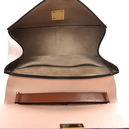 Chloe Grained Calfskin Lambskin Drew Shoulder Bag Powder Beige Caramel 5 of 6