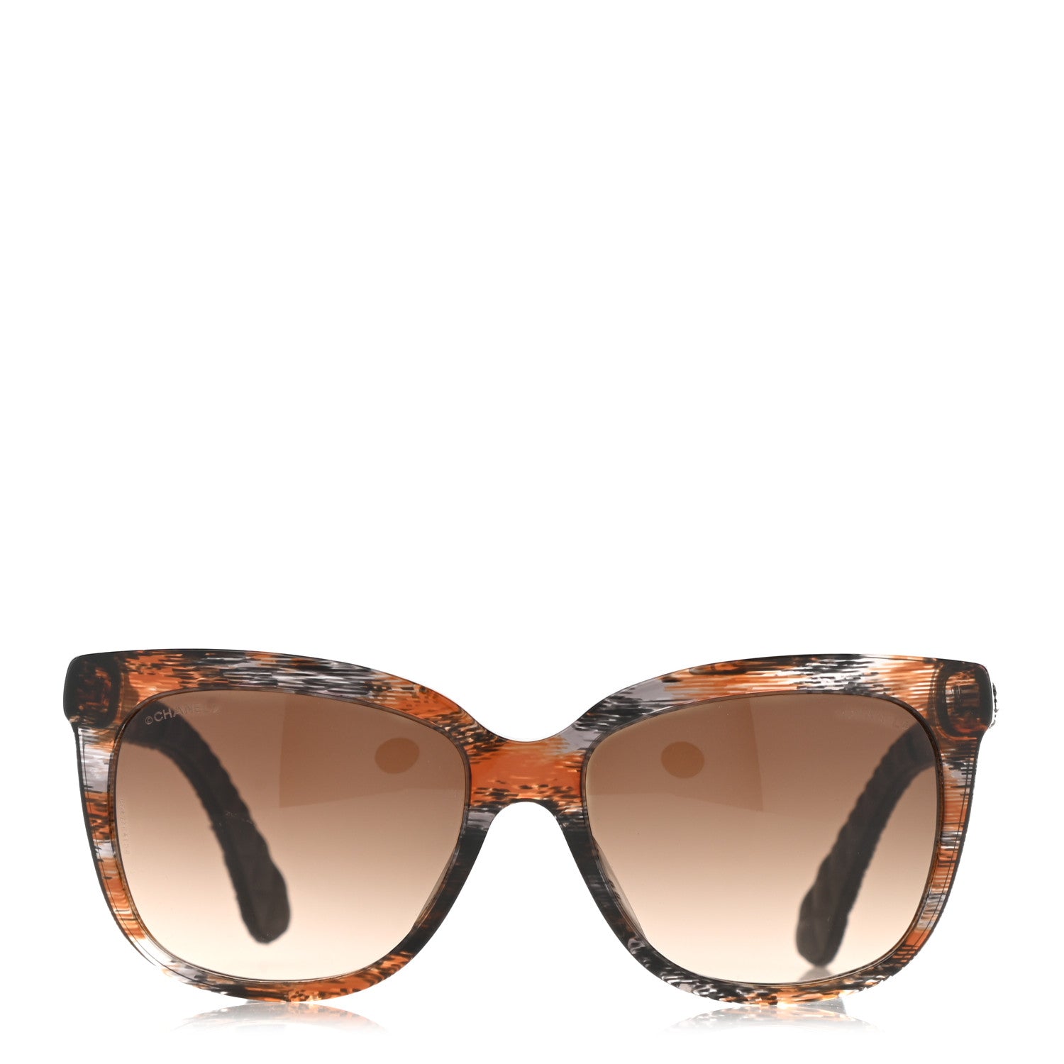 Chanel Acetate Denim Quilted CC Sunglasses 5343-A Brown 2 of 8