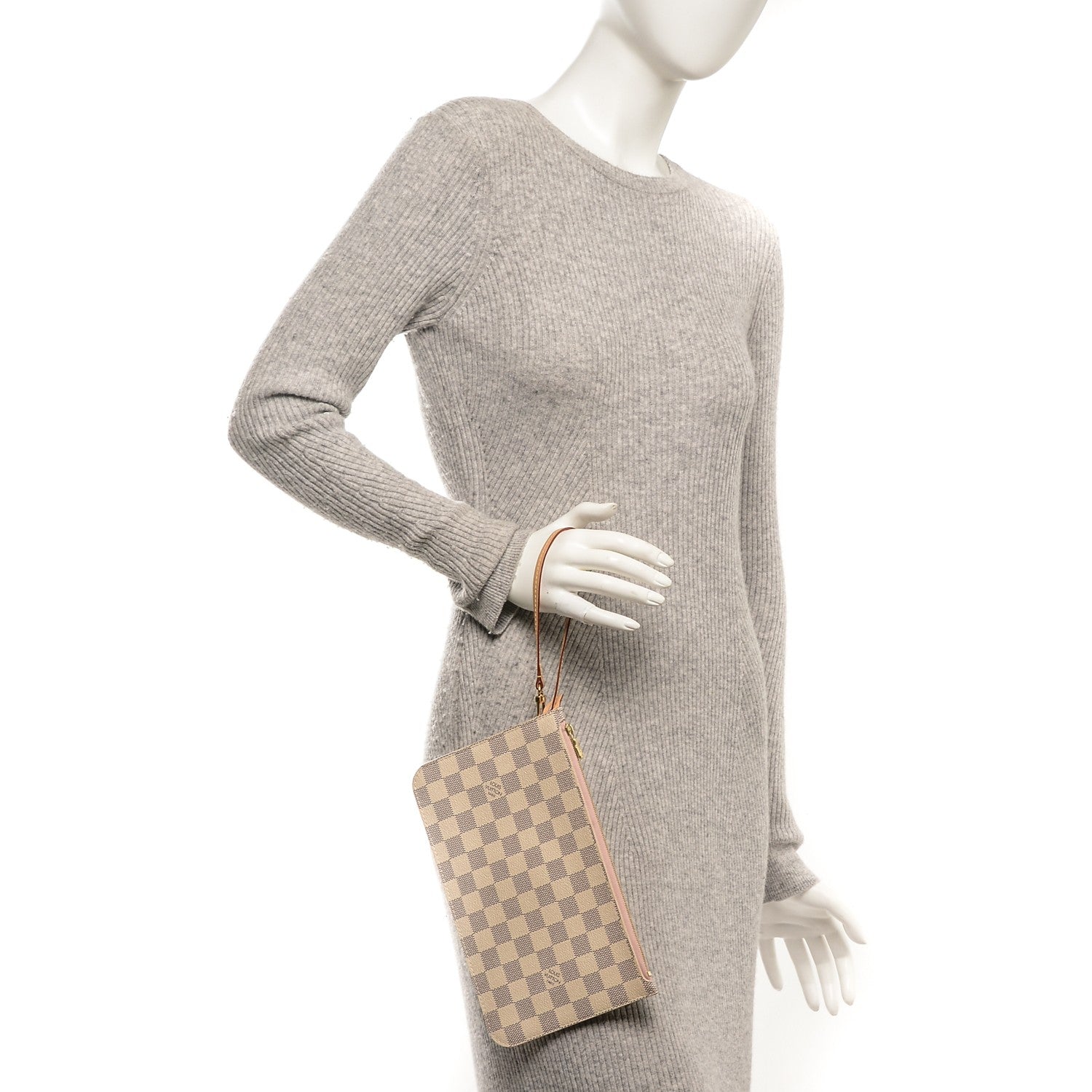 Louis Vuitton Damier Azur Neverfull MM GM Pochette Rose Ballerine 2 of 13