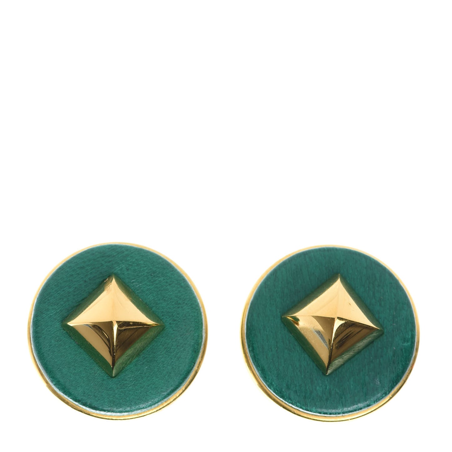 Lambskin Medor Clip On Earrings Vert Clair