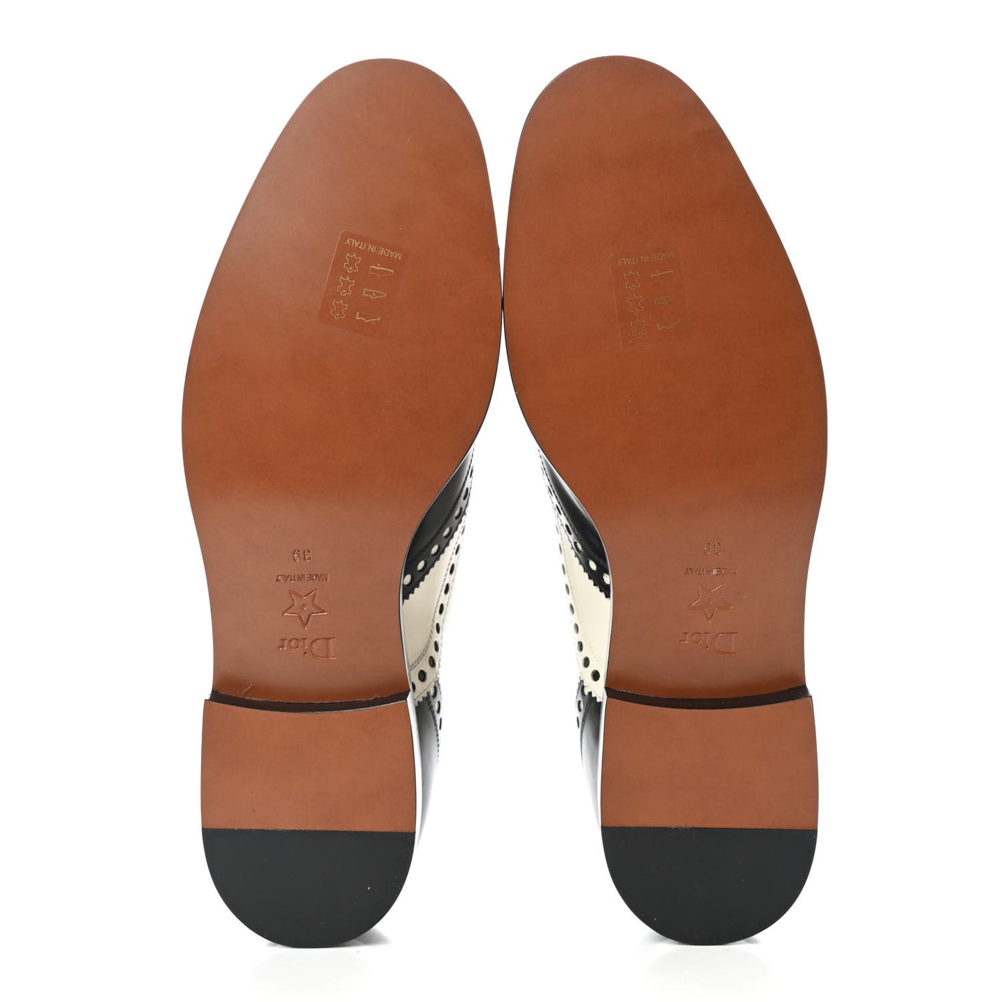 Calfskin Diorunit Oxford Flats 39 Black White