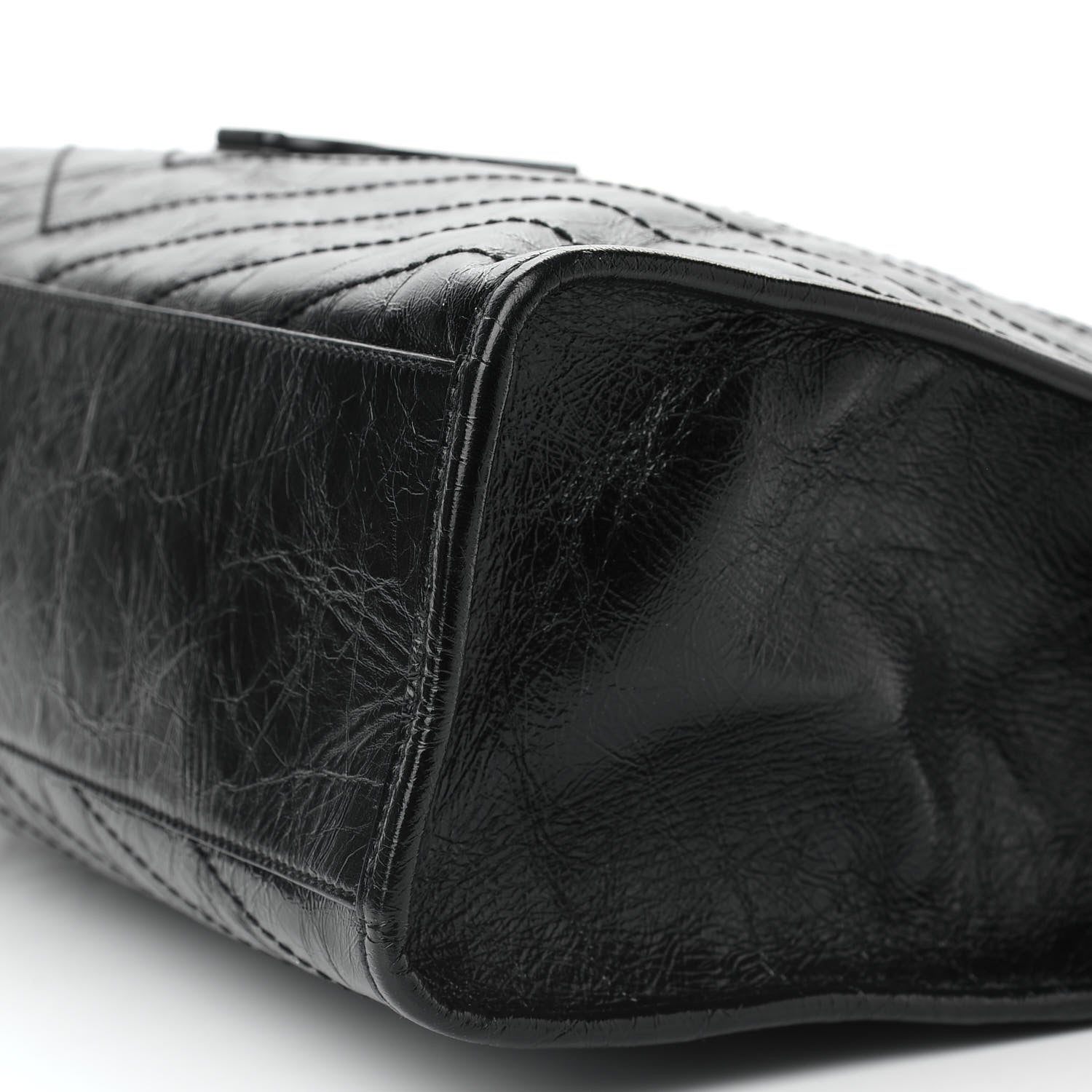 Saint Laurent Crinkled Calfskin Matelasse Monogram Niki Shoulder Bag Black 8 of 8