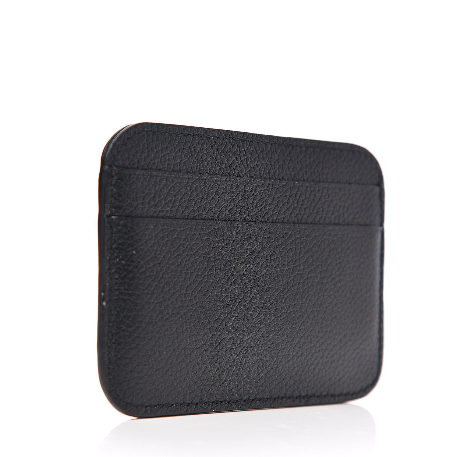 Balenciaga Grained Calfskin Logo Cash Rounded Card Holder Black White 2 of 6