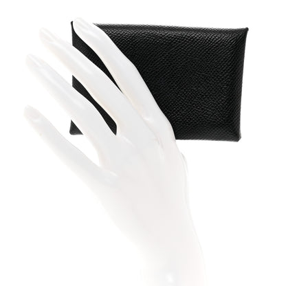 Hermes Epsom Calvi Card Case Black 2 of 8