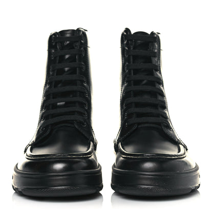 Fendi Calfskin FF Logo Mens Ankle Biker Boots 6 Asfalto Black 2 of 7