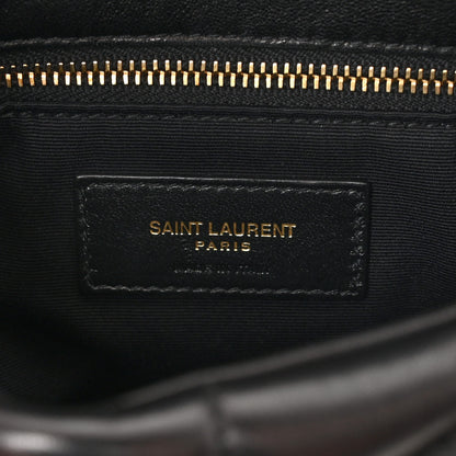Saint Laurent Lambskin Quilted Toy Loulou Puffer Monogram Chain Satchel Black 7 of 12