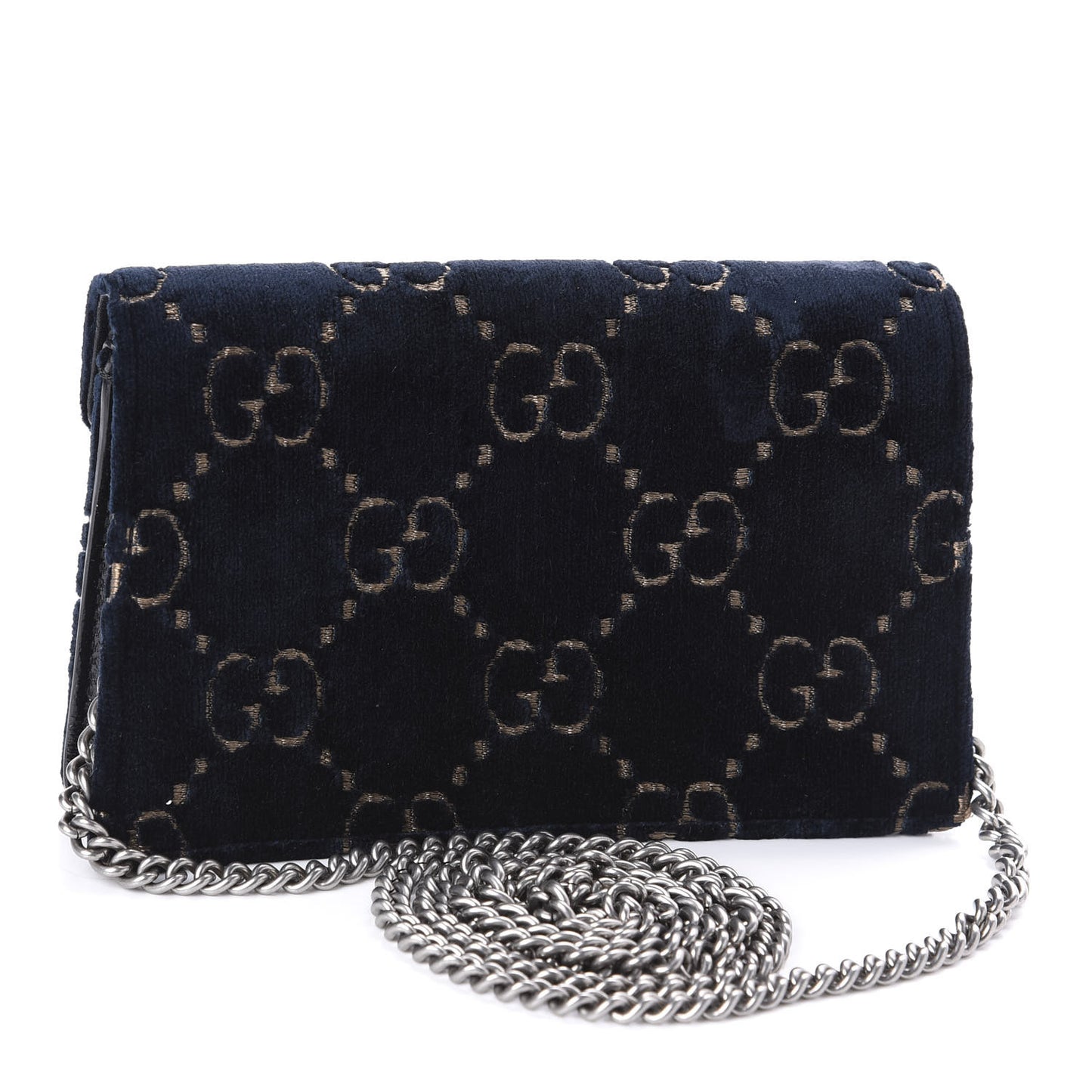 Velvet GG Monogram Super Mini Dionysus Shoulder Bag Blue Beige Black