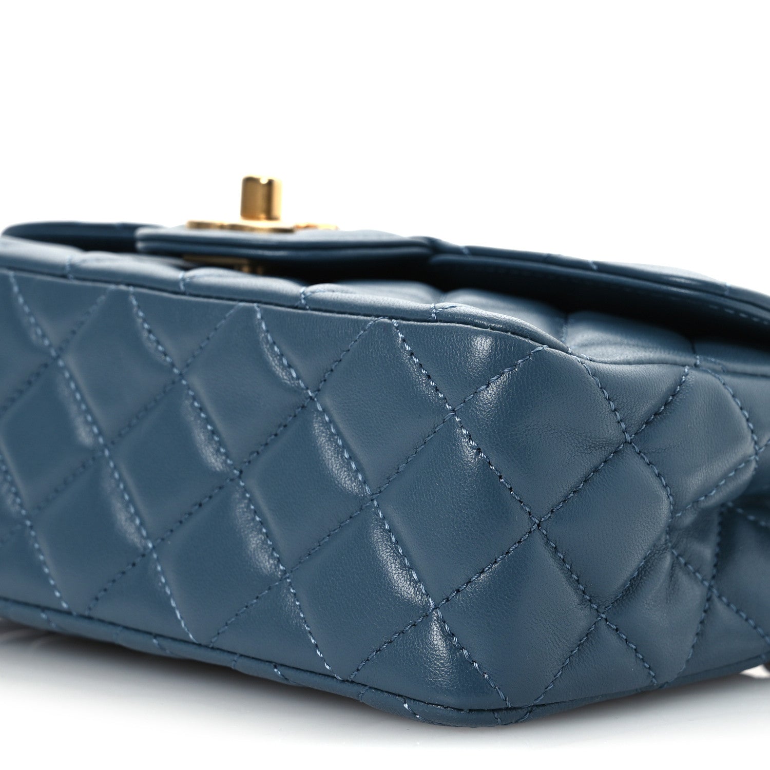 Chanel Lambskin Quilted Mini Metal Top Handle Rectangular Flap