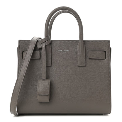 Saint Laurent Grained Calfskin Nano Sac De Jour Fog 1 of 10