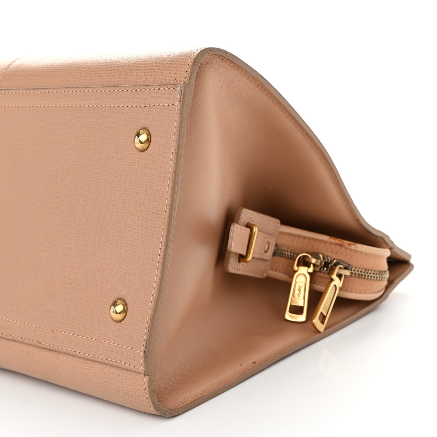 Saint Laurent Textured Calfskin Medium Cabas ChYc Beige 10 of 17