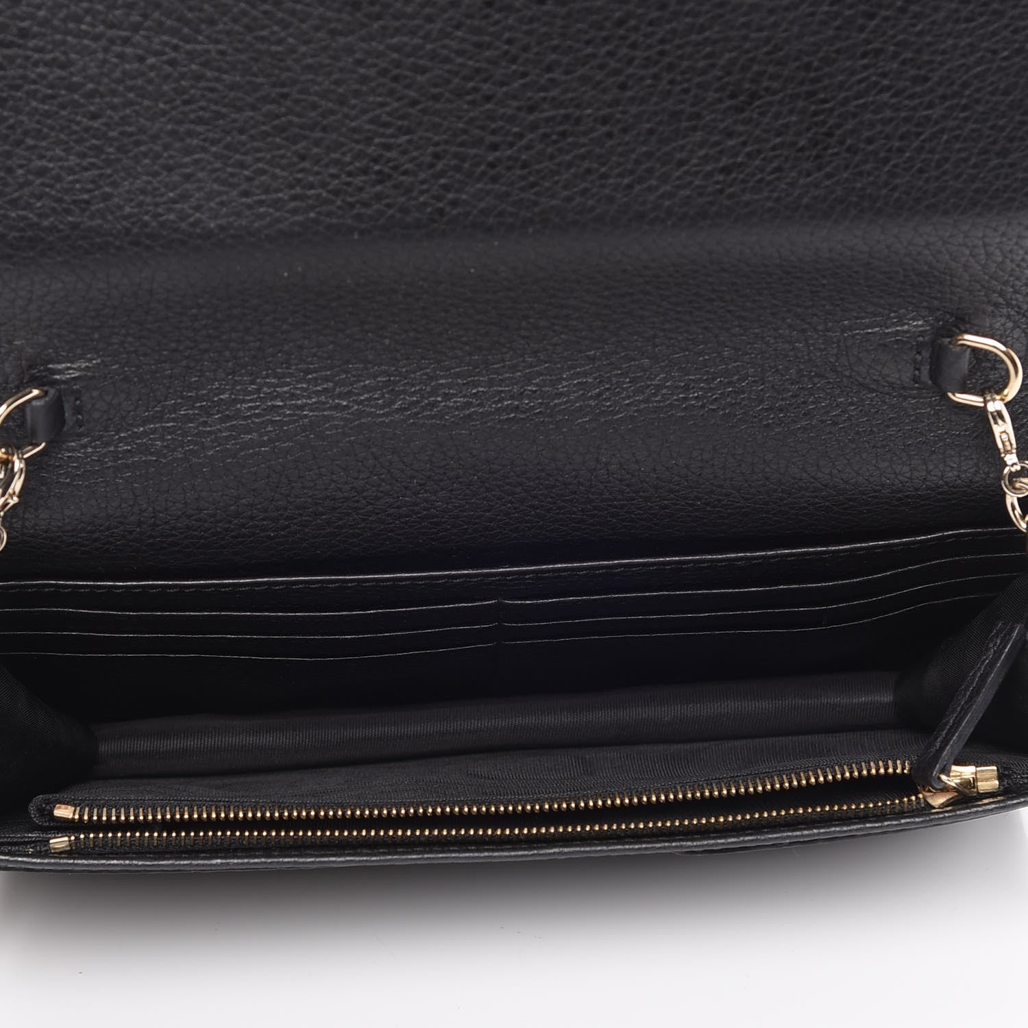 Gucci Pebbled Calfskin Soho Wallet on Chain Black 5 of 11