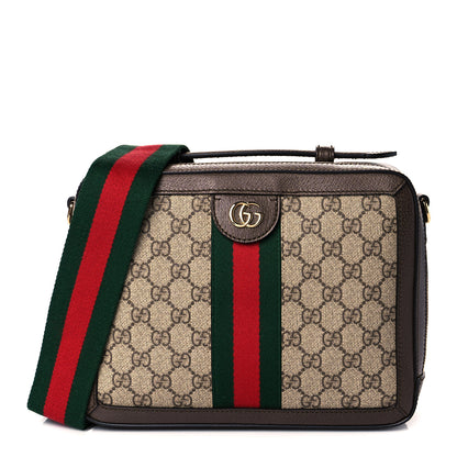 Gucci GG Supreme Web Small Ophidia Top Handle Shoulder Bag Brown 1 of 12