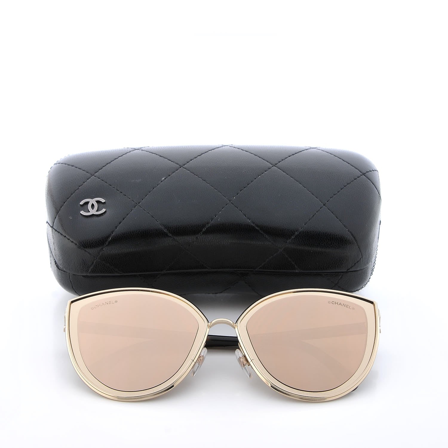 Chanel Metal Cat Eye Sunglasses 4222 Gold 8 of 8