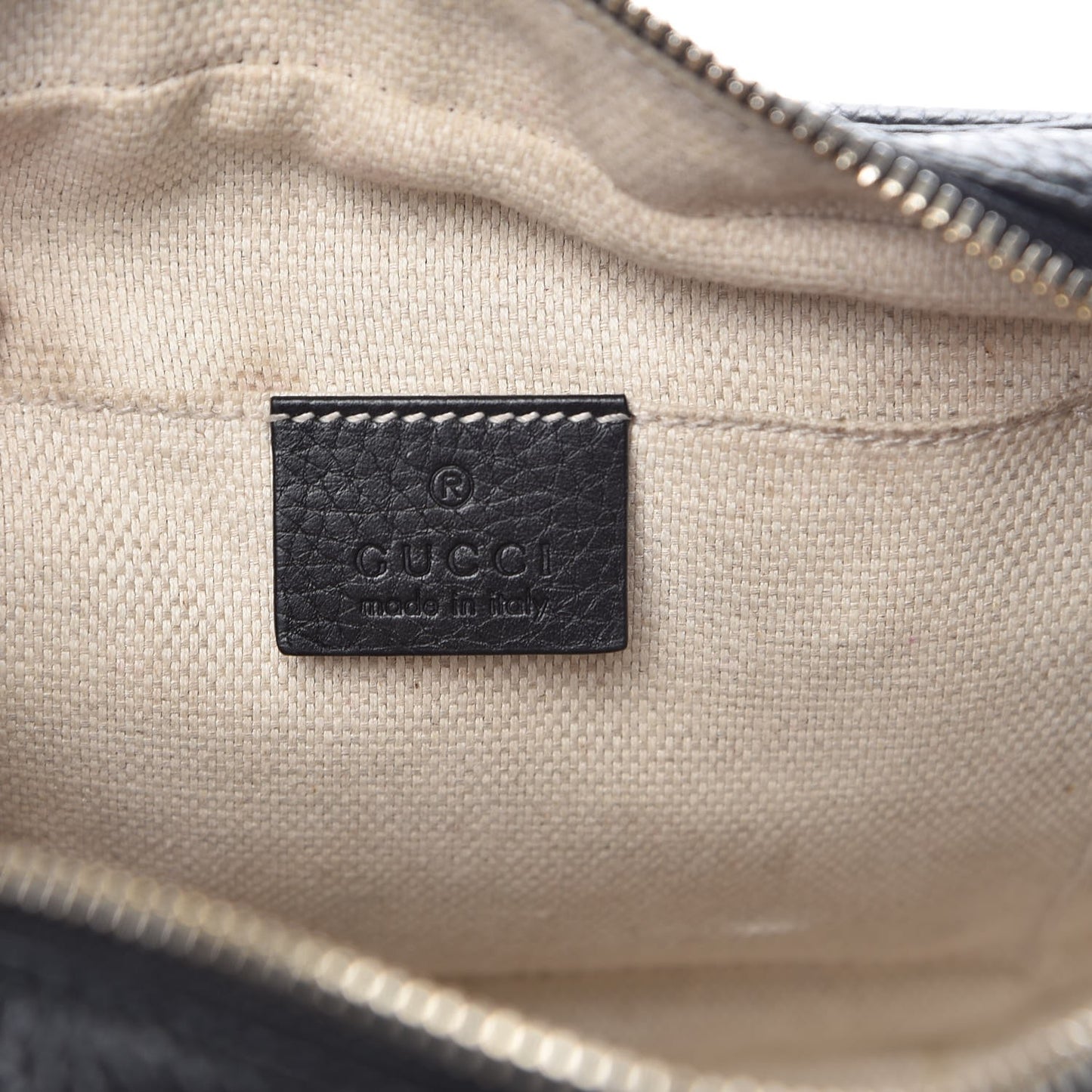 Pebbled Calfskin Small Soho Disco Bag Black