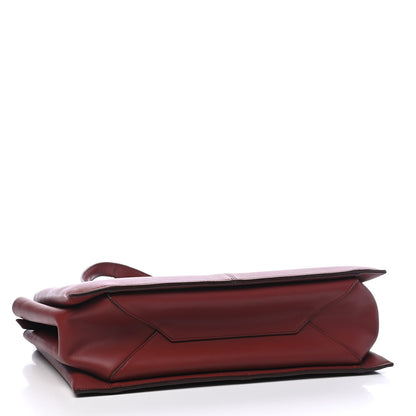 Celine Calfskin Medium Tri-Fold Bag Red Wood 3 of 9