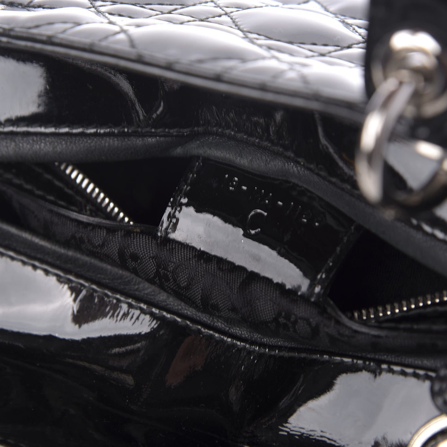 Patent Cannage Medium Lady Dior Black
