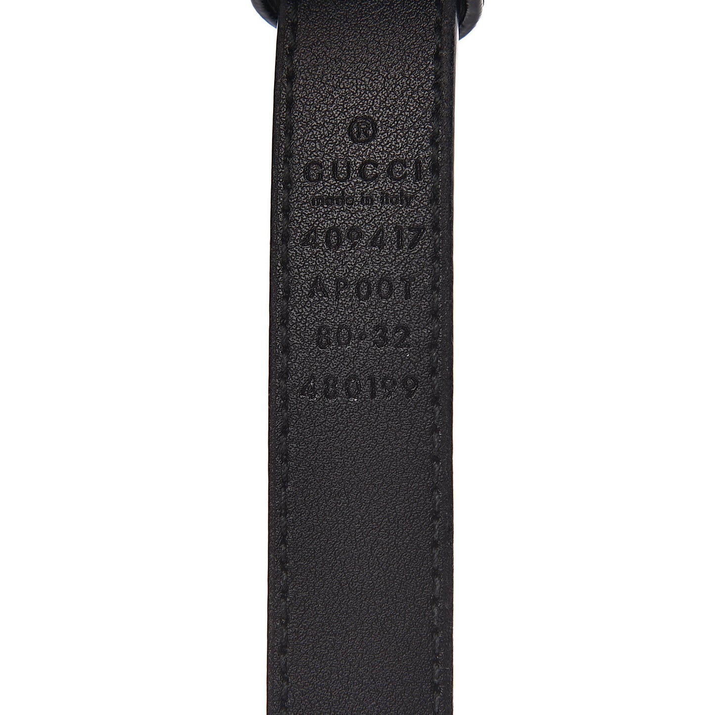 Calfskin Double G 20mm Belt 80 32 Black