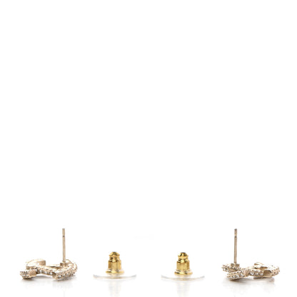 Chanel Crystal Timeless CC Earrings Light Gold 3 of 5