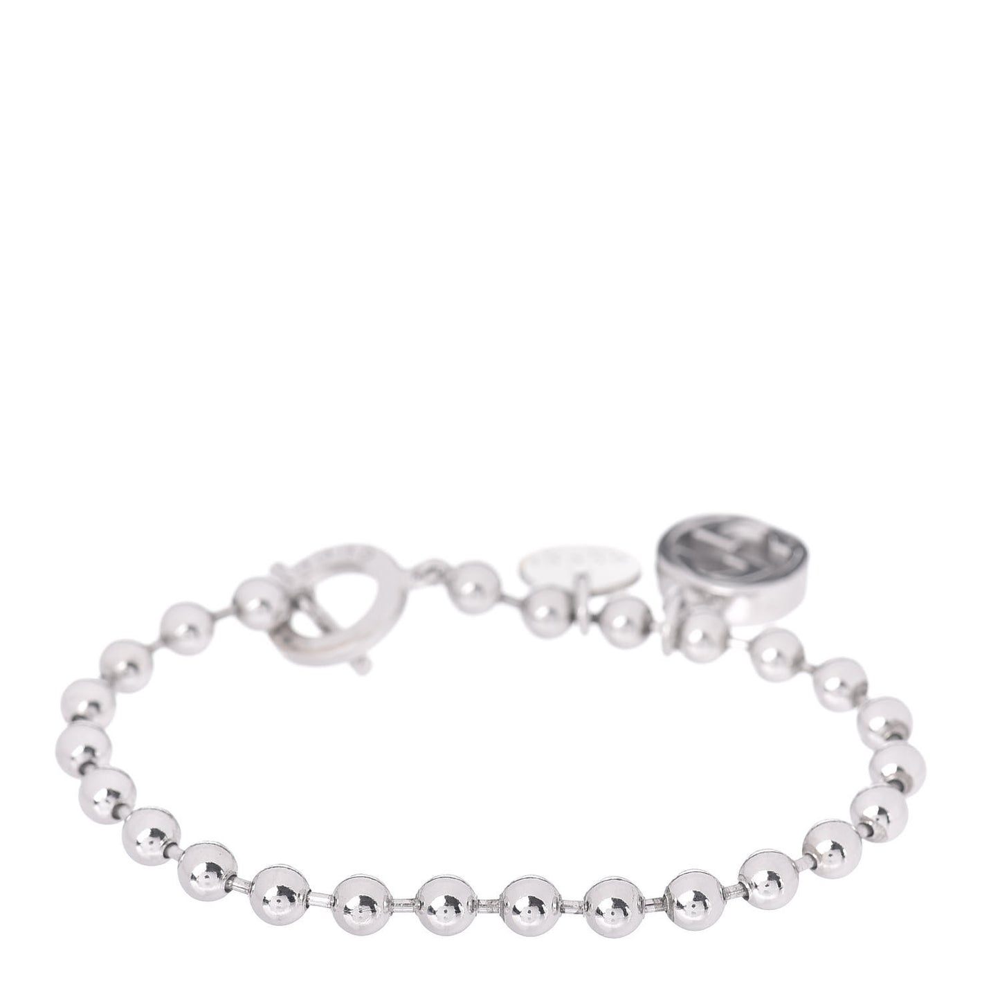 Sterling Silver Boule Bead Charm Toggle Bracelet