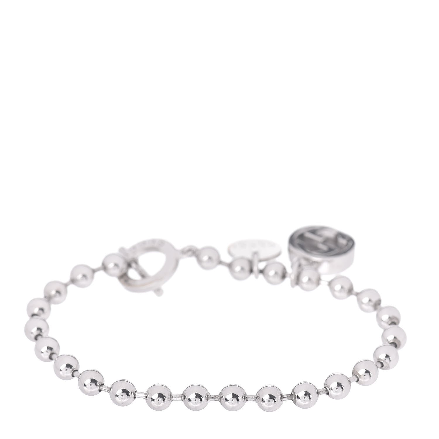 Gucci Sterling Silver Boule Bead Charm Toggle Bracelet 3 of 4