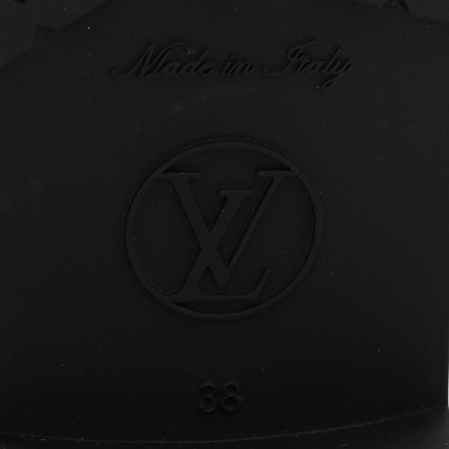 Louis Vuitton Rubber Embossed Monogram Drops Flat Half Boots 38 Black 7 of 10