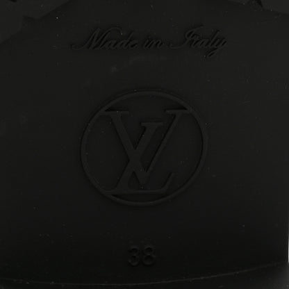 Louis Vuitton Rubber Embossed Monogram Drops Flat Half Boots 38 Black 7 of 10