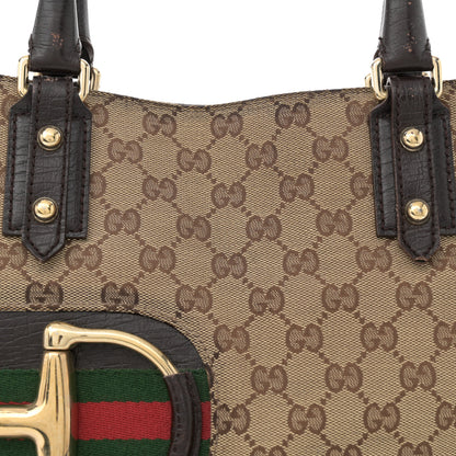 Gucci Monogram Medium Hasler Tote Dark Brown 8 of 18