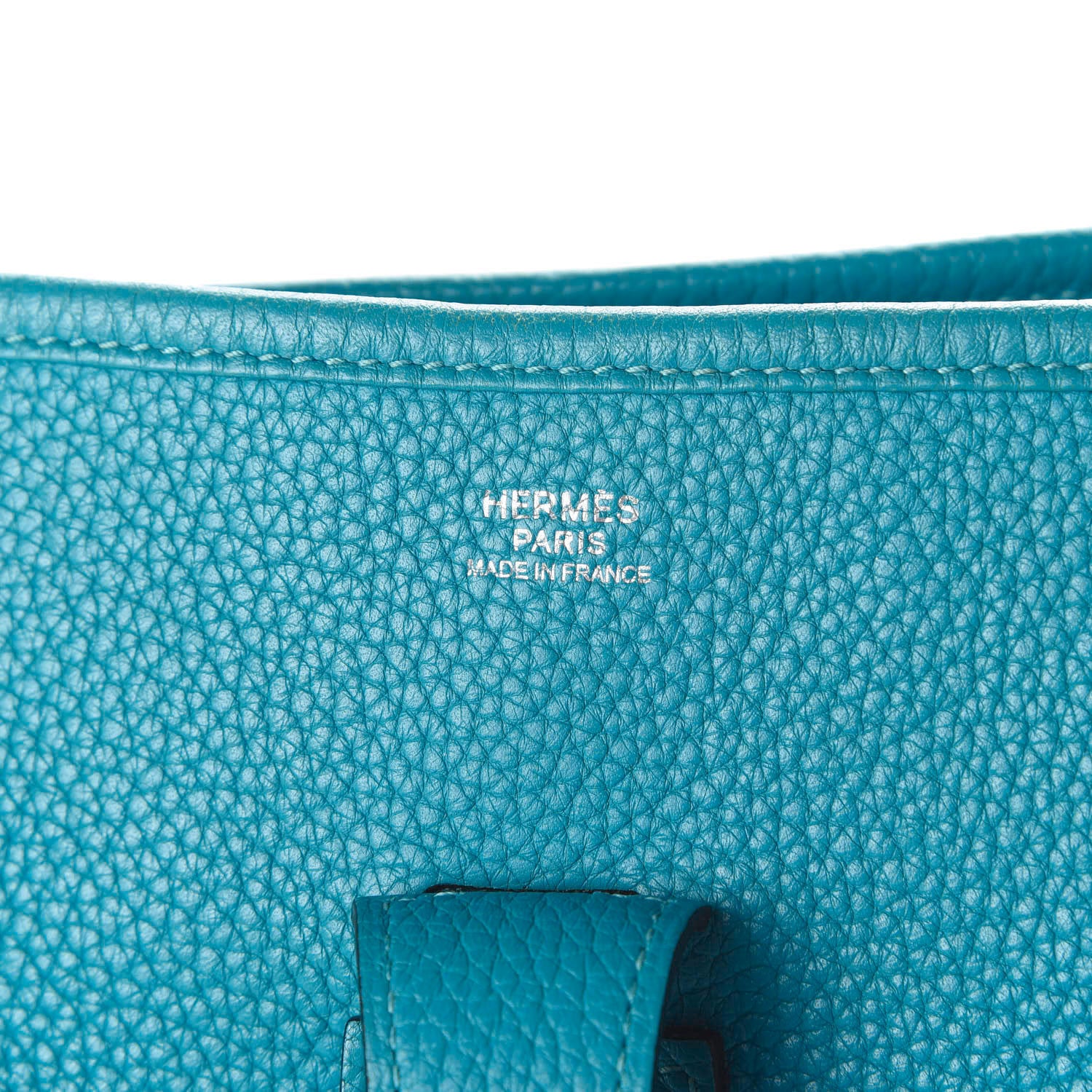 Hermes Taurillon Clemence Evelyne III GM Turquoise 6 of 13