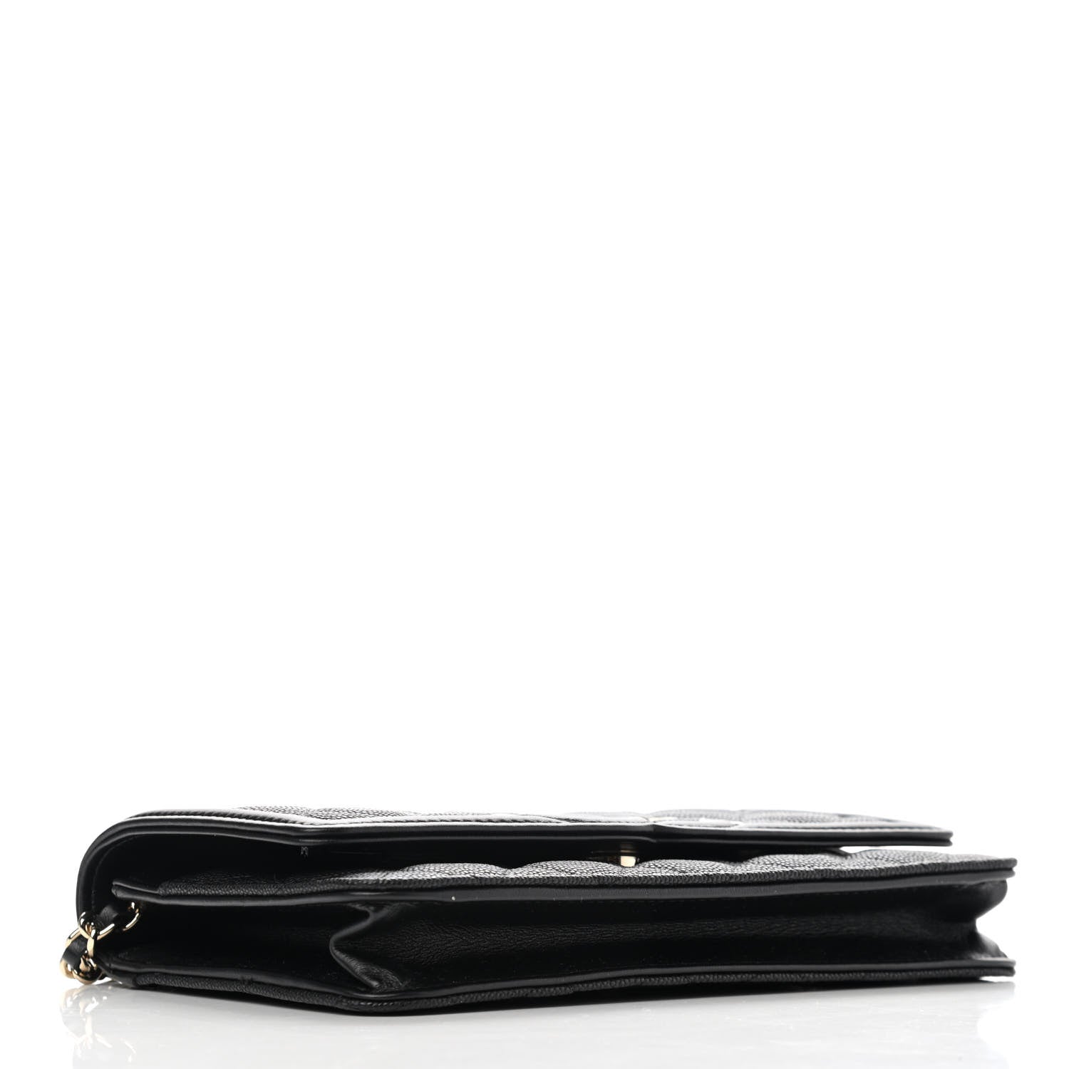 Chanel Caviar Quilted CC Filigree Wallet On Chain WOC Black 4 of 11