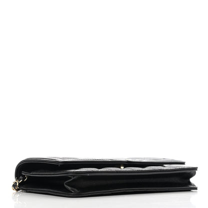 Chanel Caviar Quilted CC Filigree Wallet On Chain WOC Black 4 of 11