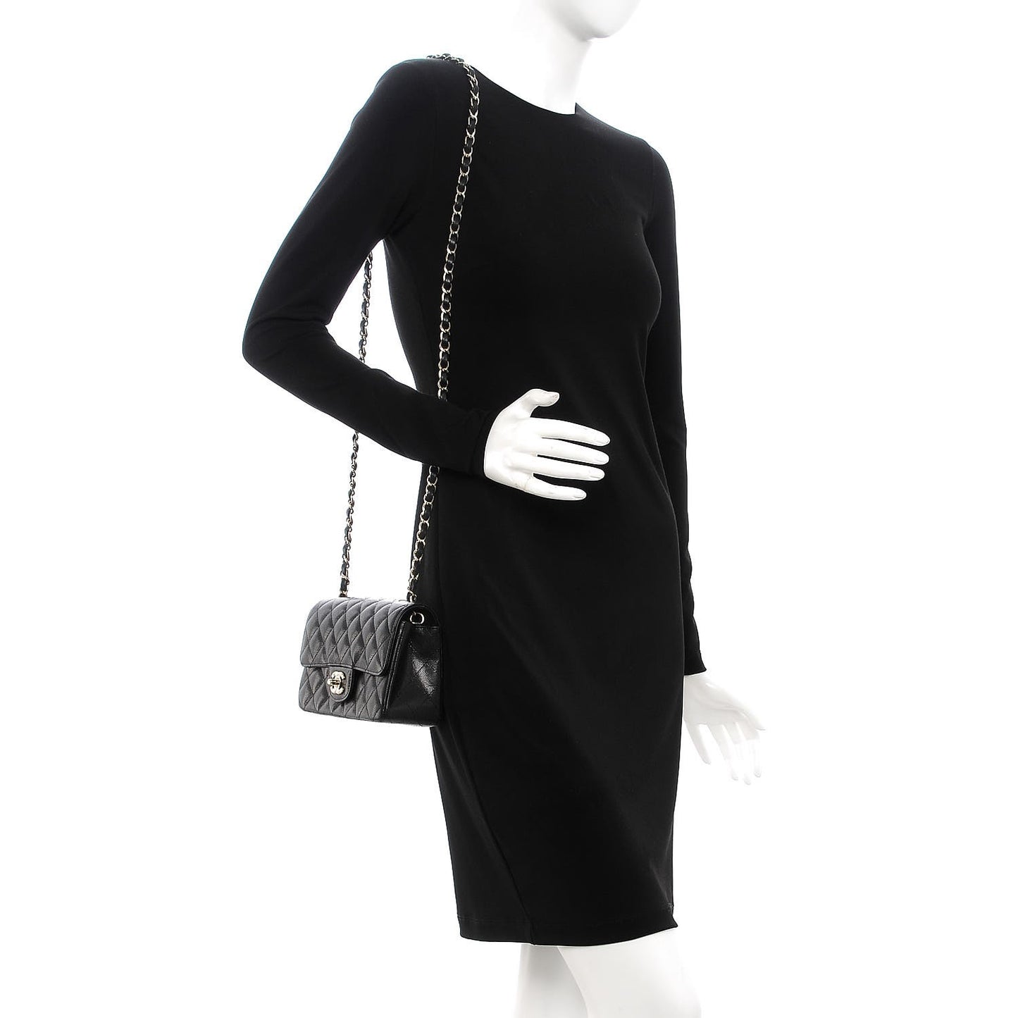 Caviar Quilted Mini Rectangular Flap Black