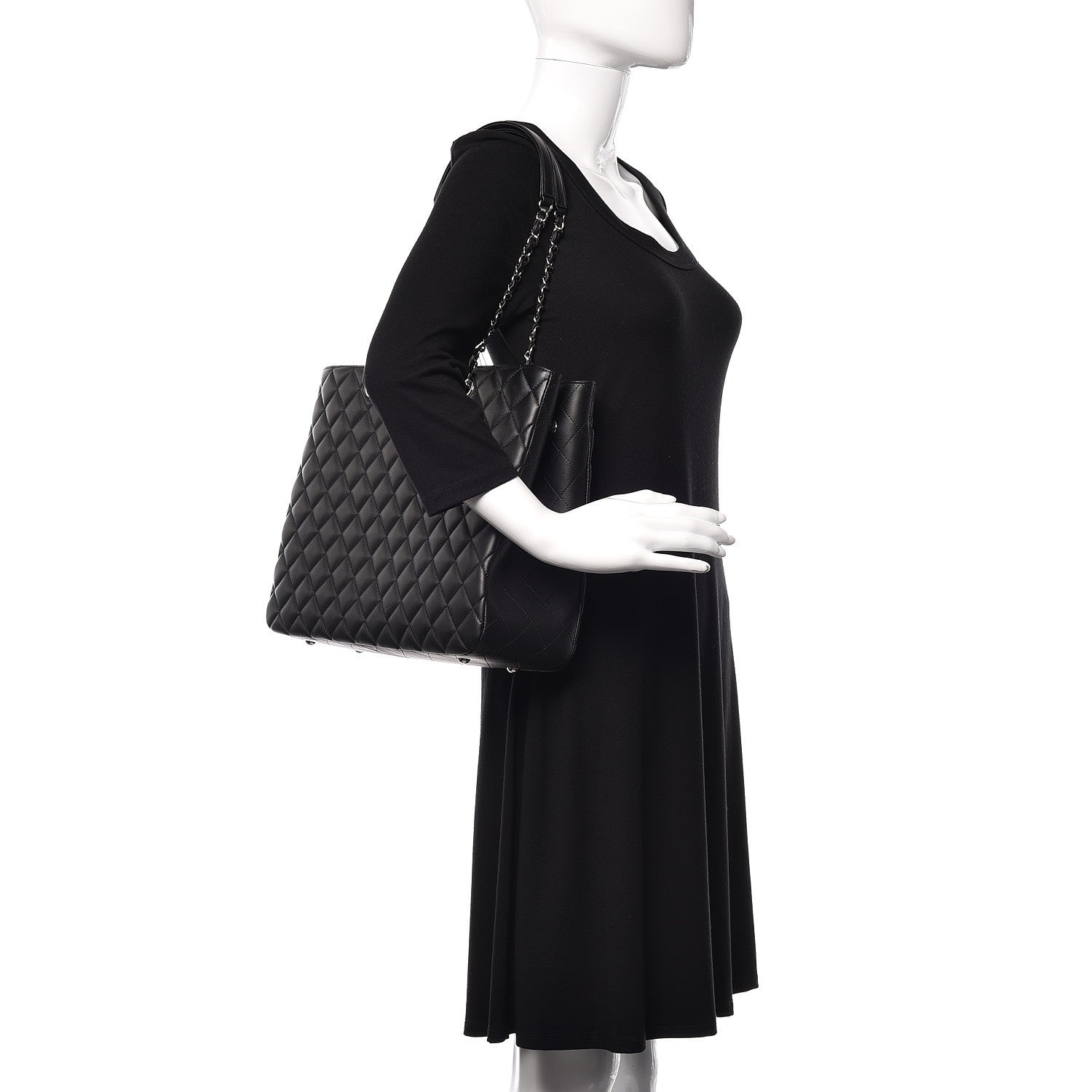 Chanel Calfskin Large Classic Shopping Tote Black 2 of 10
