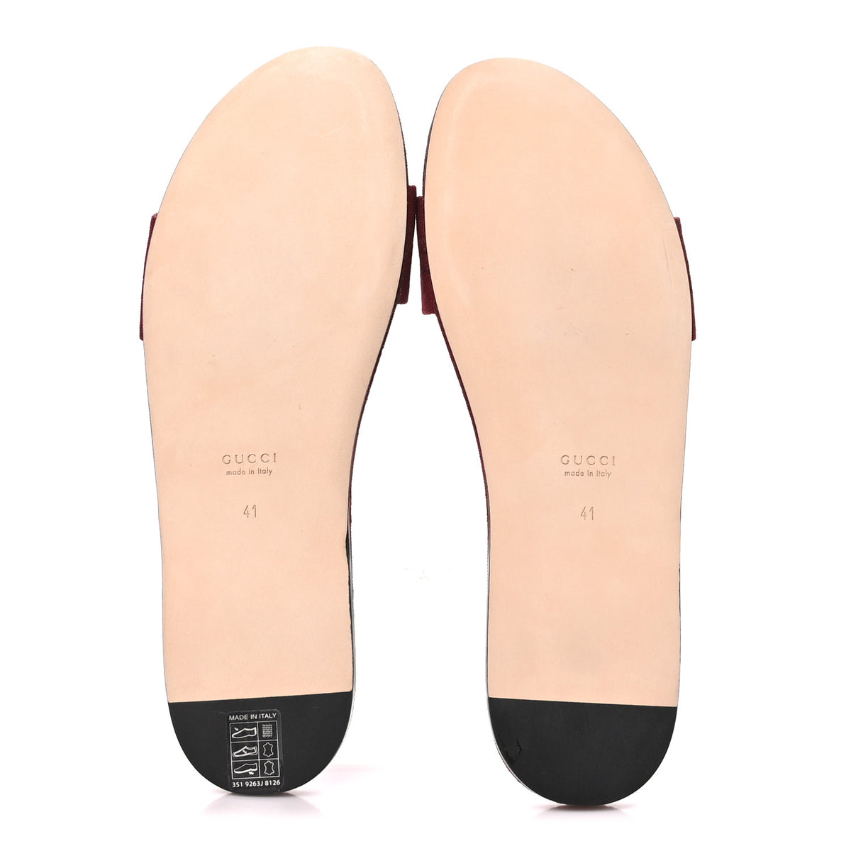 Canvas GG Monogram Horsebit Flat Slide Sandals 41 Rosso Ancora