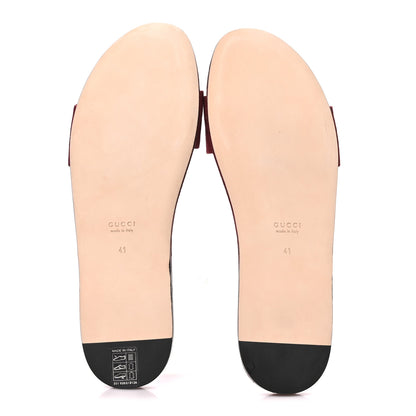 Gucci Canvas GG Monogram Horsebit Flat Slide Sandals 41 Rosso Ancora 6 of 10