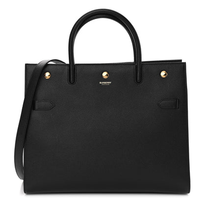 Burberry Grainy Calfskin Medium Title Bag Black 1 of 10