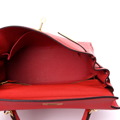 Hermes Taurillon Clemence Kelly Retourne 28 Rouge Pivoine 5 of 17