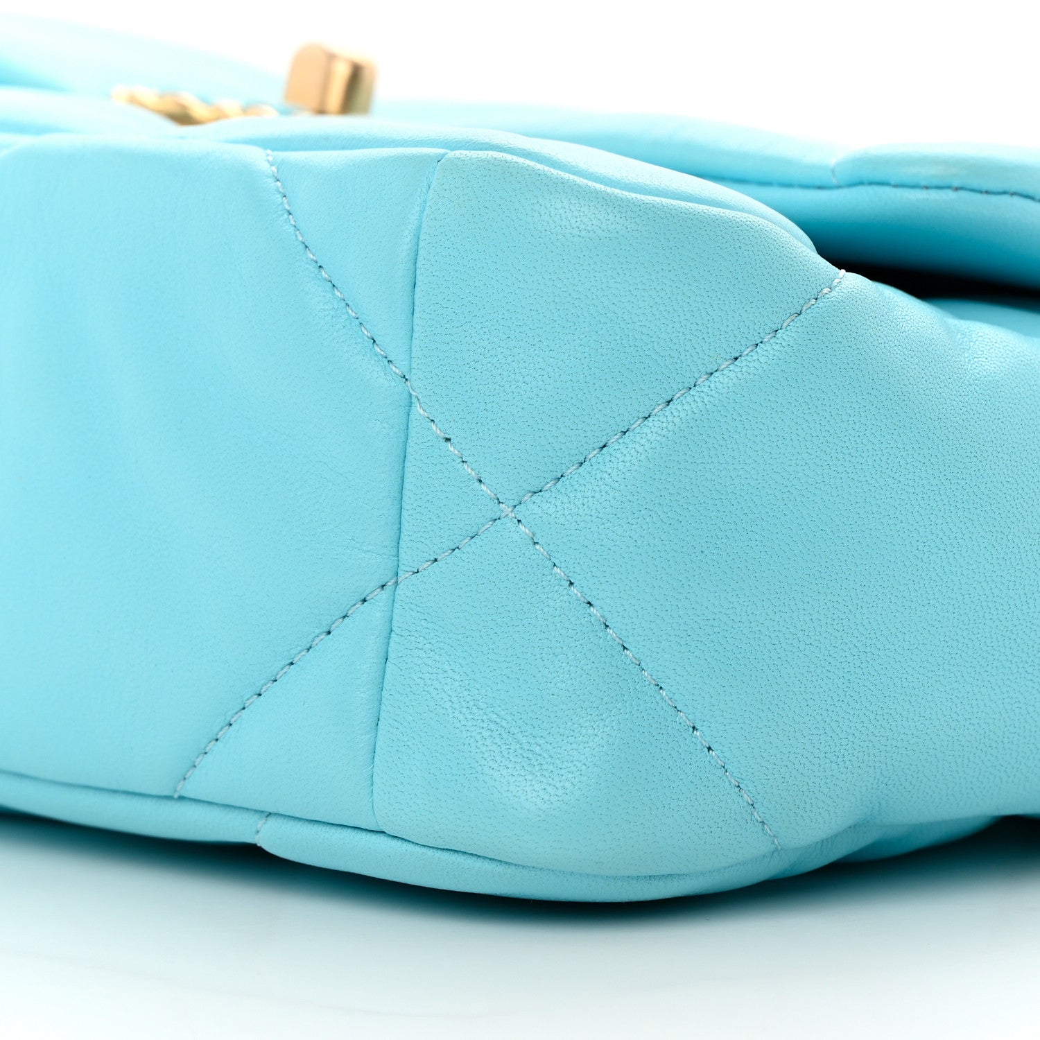 Chanel Shiny Lambskin Quilted Medium Chanel 19 Flap Light Blue 10 of 12